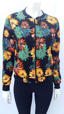 Casaca Bomber Flores Multicolor Mujer
