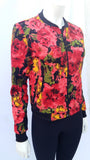 Casaca Bomber Flores Rojas Mujer