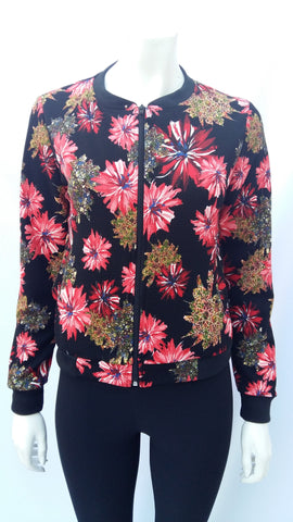 Casaca Bomber Flores Rosadas Mujer