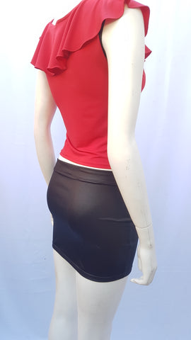 Minifalda Negra Semi-Brillo